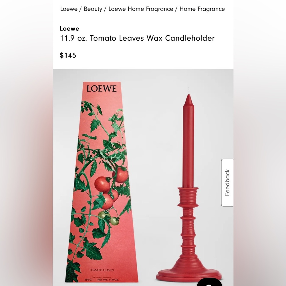 Loewe
11.9 oz. Tomato Leaves Wax Candleholder